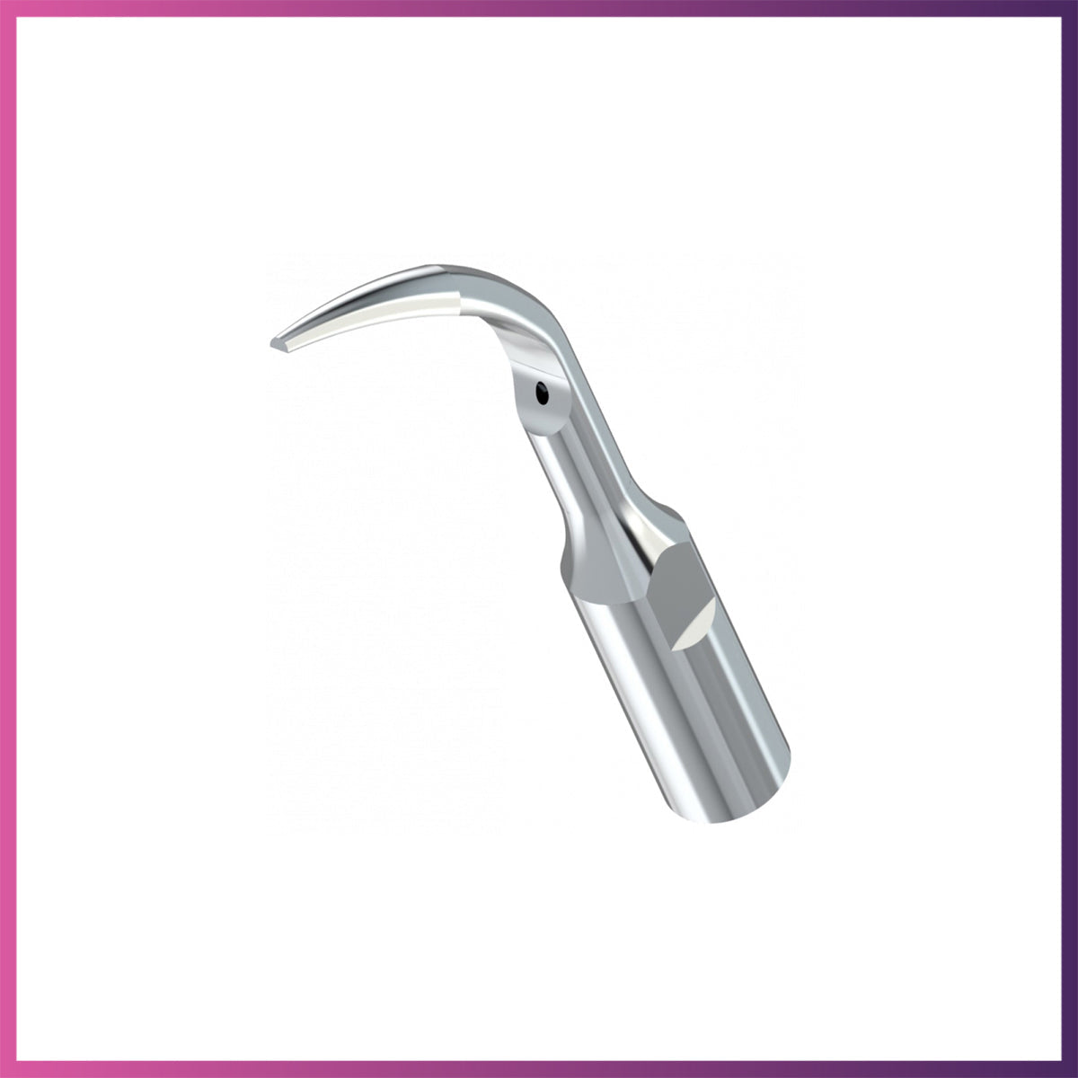 A dental ultrasonic tip designed for supragingival cleaning.