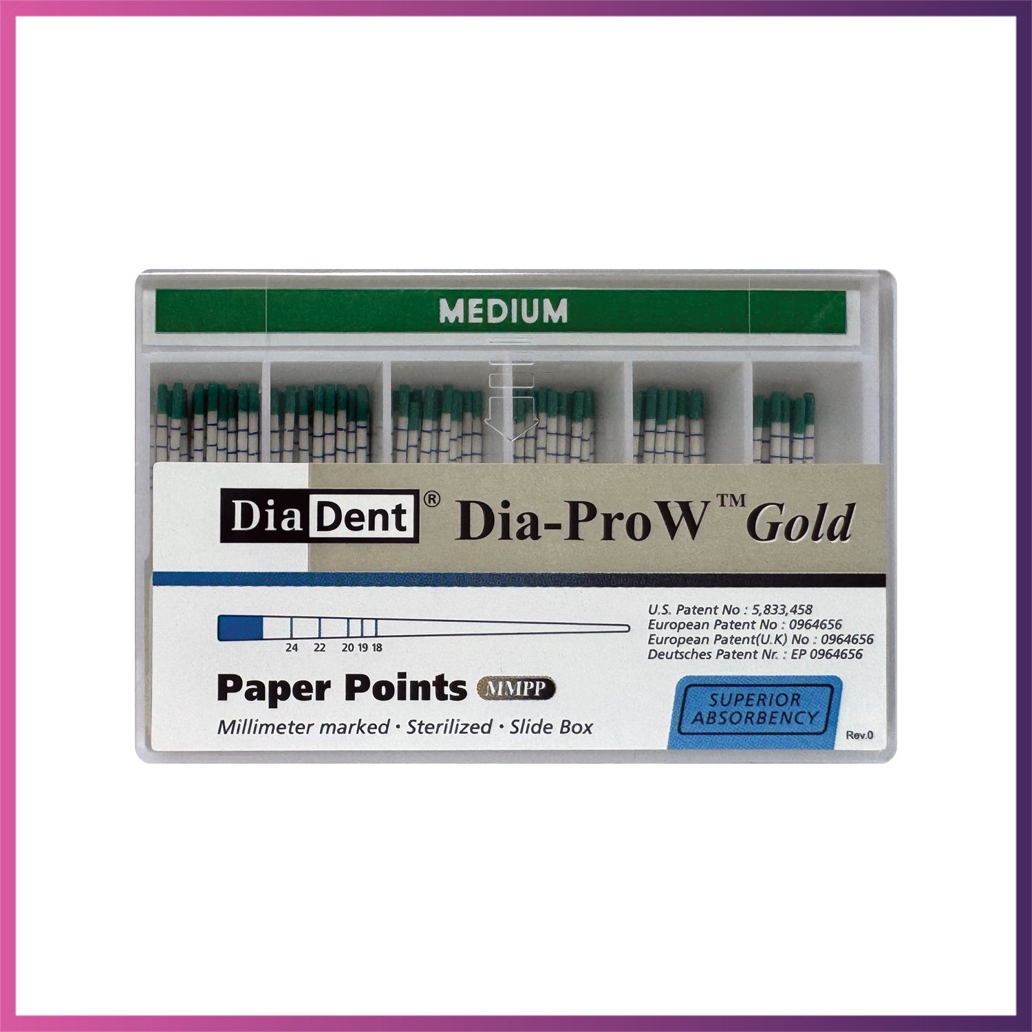 DiaDent Paper Points - Dia-Pro W Gold