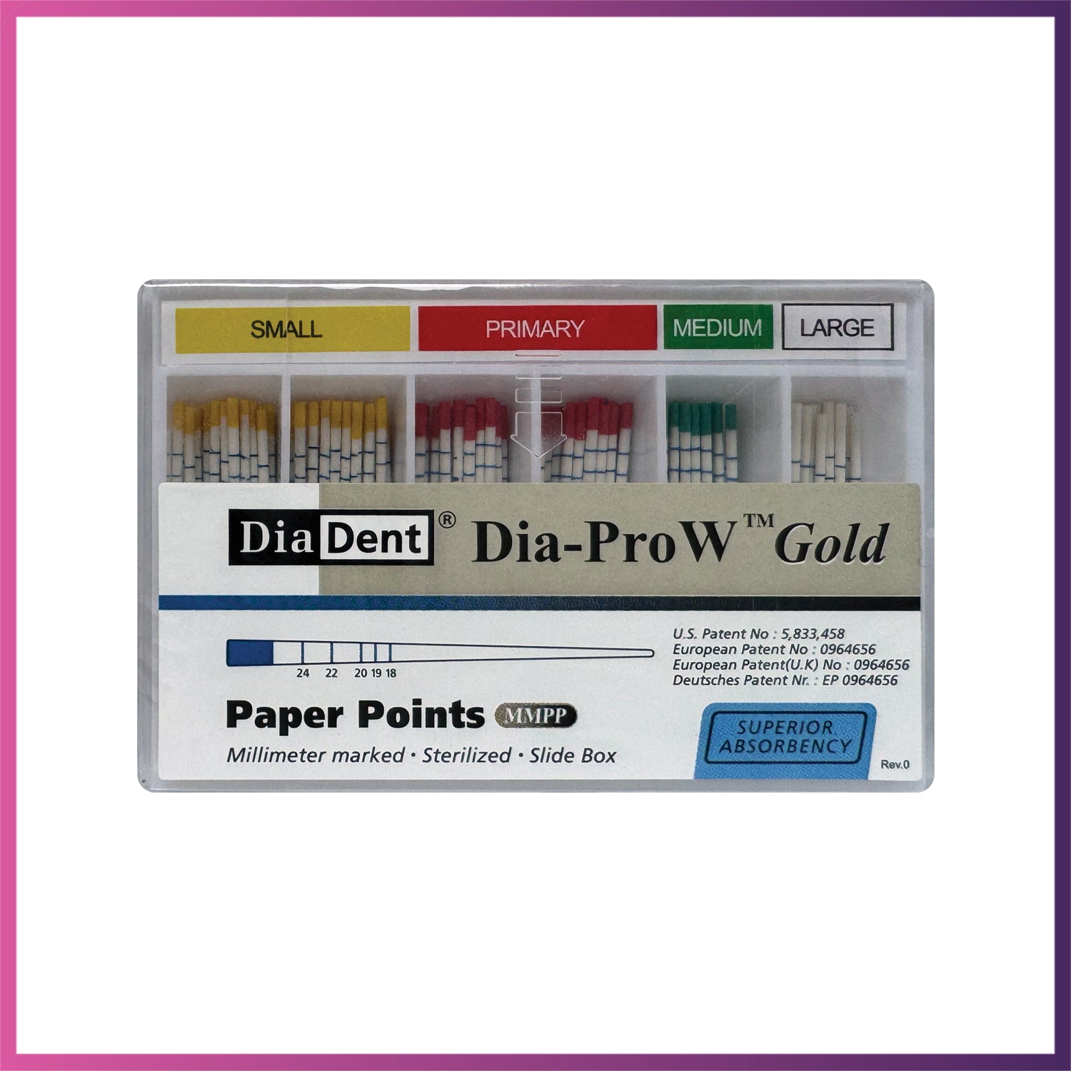 DiaDent Paper Points - Dia-Pro W Gold