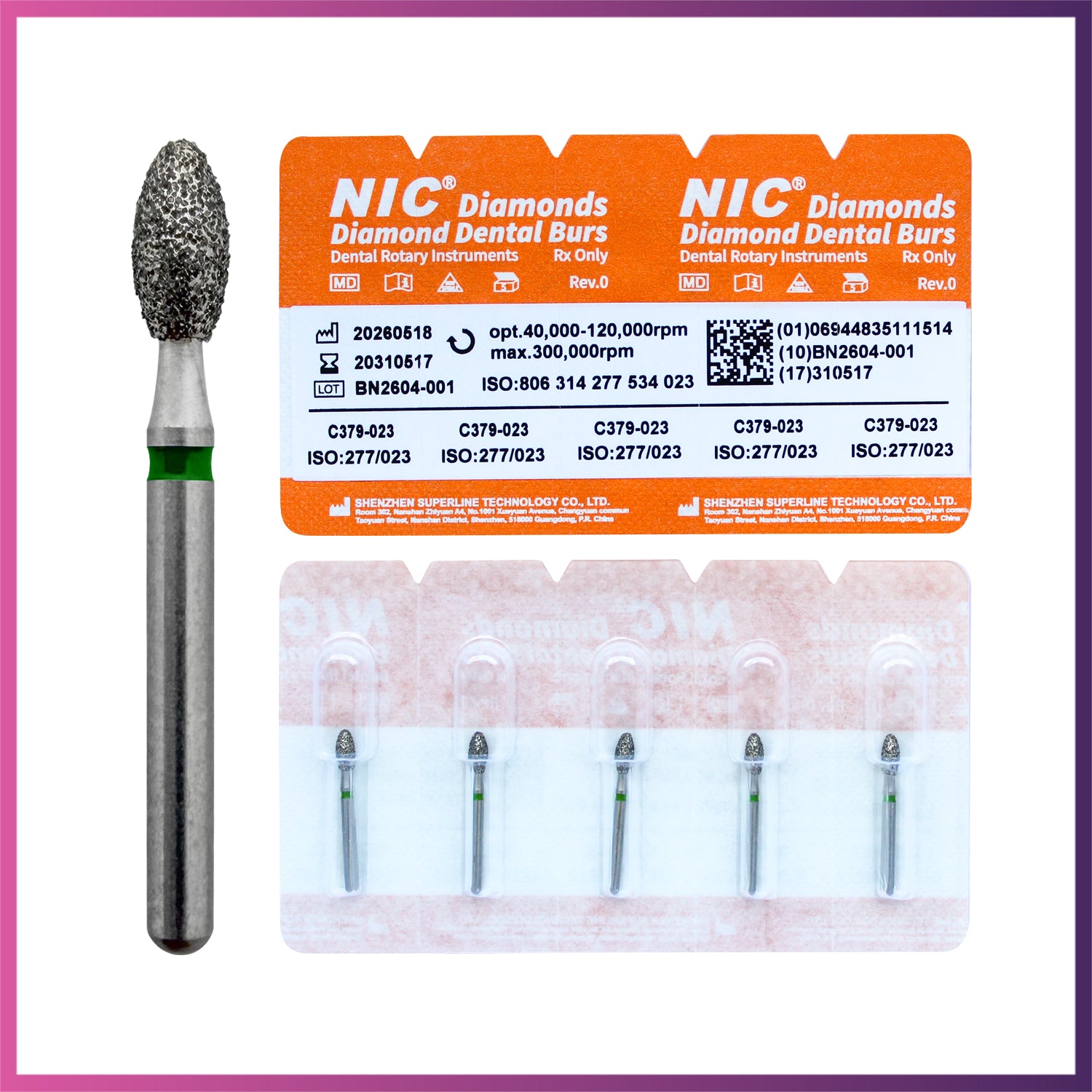 Nic® Football Diamond Bur #379 FG
