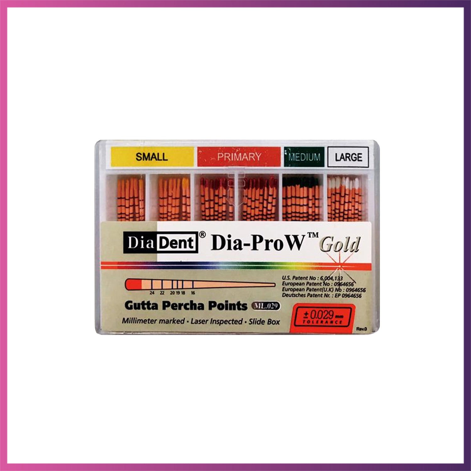 DiaDent Gutta Percha Points - Dia-Pro W Gold