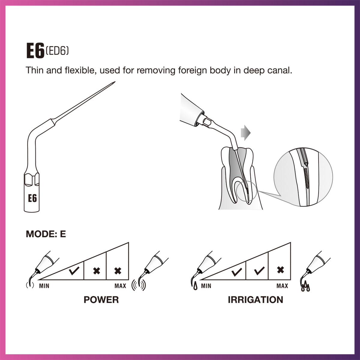 Pointe d'endodontie Woodpecker / DTE - ED6