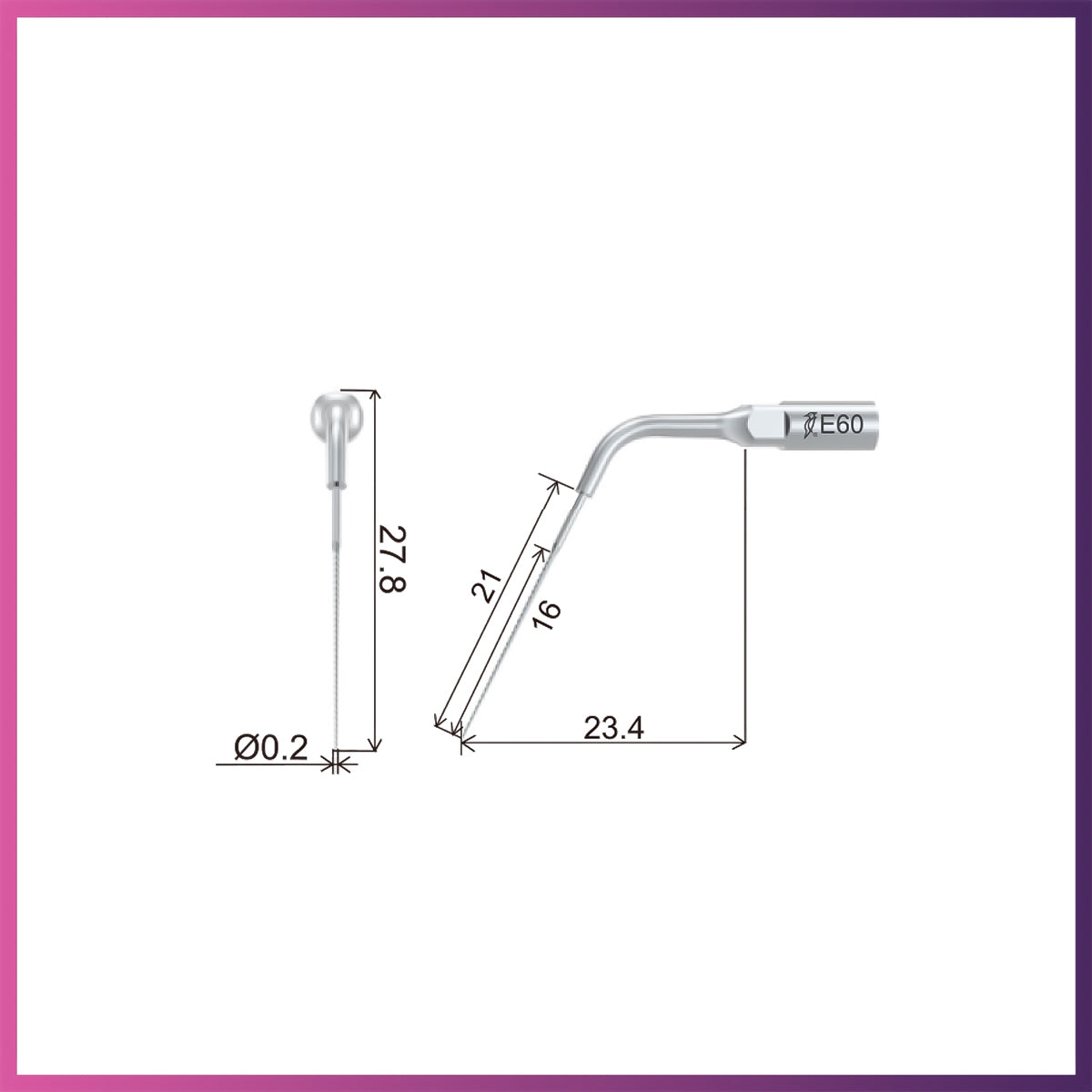 Pointe d'endodontie Woodpecker / DTE - ED60