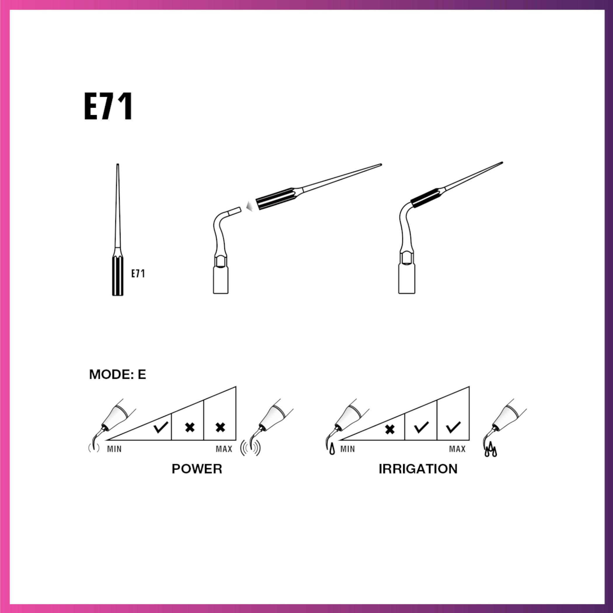 Woodpecker / DTE Ultrasonic Scaler Tip - E71