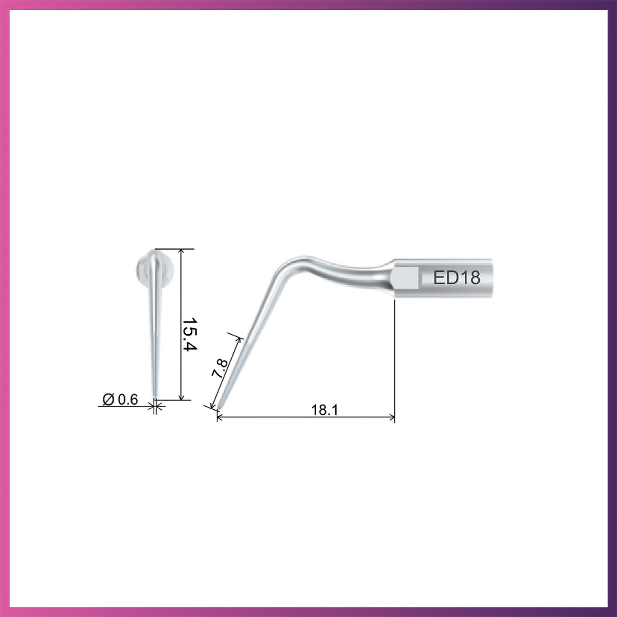 Pointe d'endodontie Woodpecker / DTE - ED18