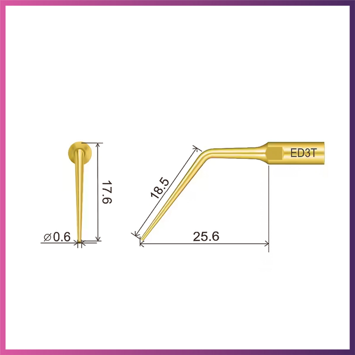 Punta periodontal Woodpecker/DTE - PD1 (paquete de 5)