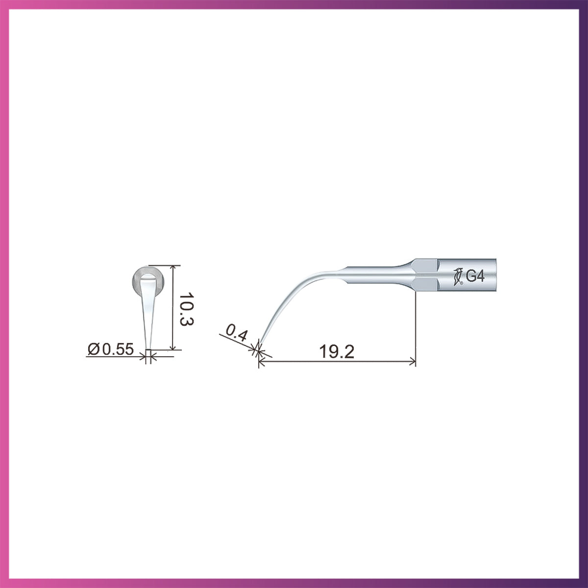 Punta para raspador ultrasónico Woodpecker/DTE - G4 (paquete de 5)