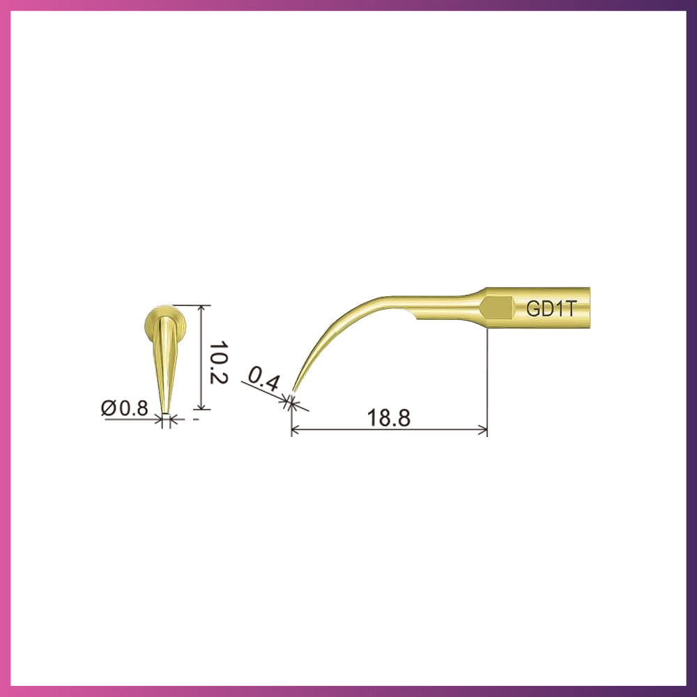 Puntas plateadas para raspador ultrasónico GD1 (5 por paquete)