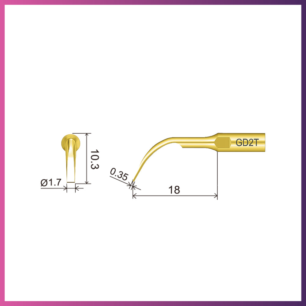 Puntas plateadas para raspador ultrasónico GD1 (5 por paquete)