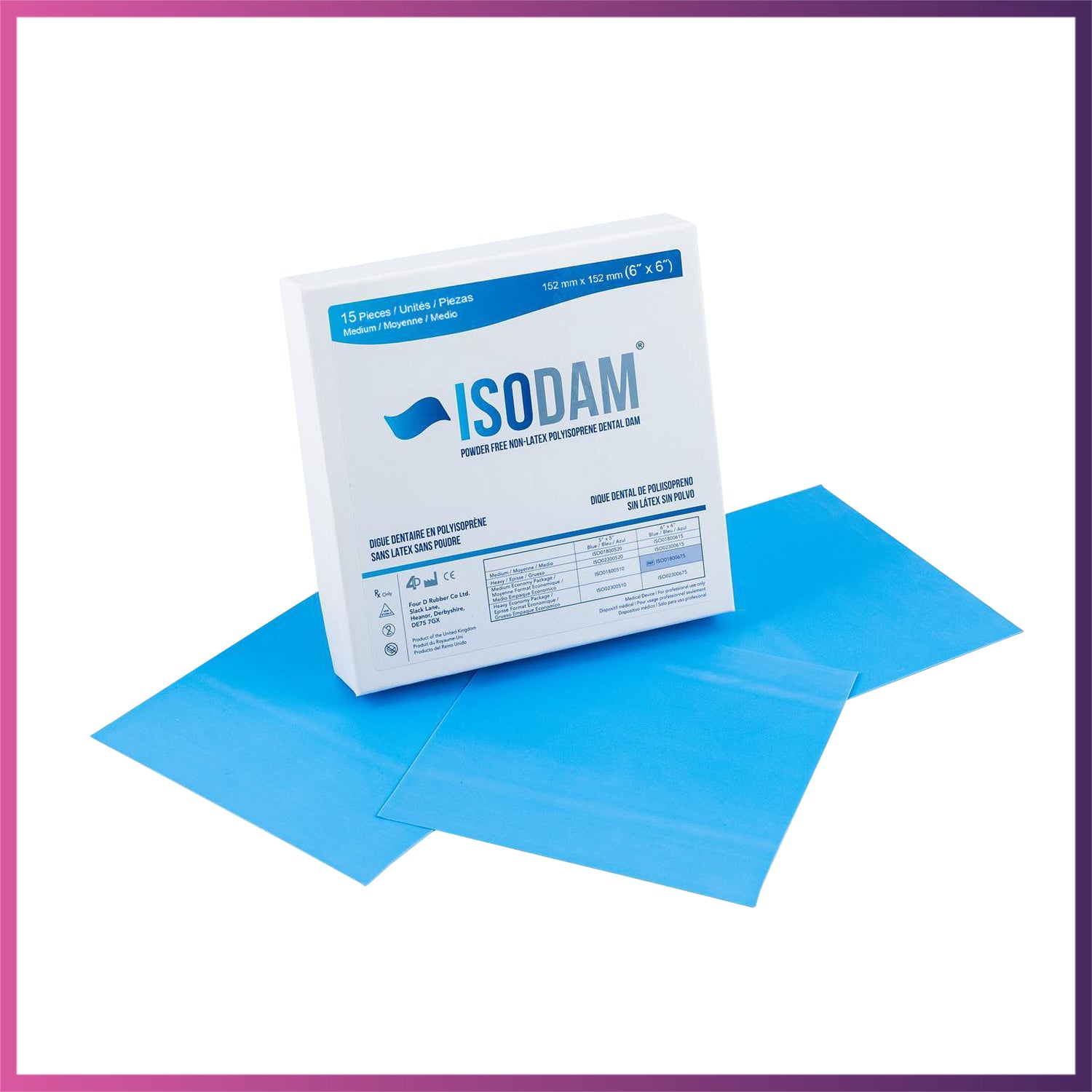 ISODAM Powder Free Non-Latex Polyisoprene Dental Dam