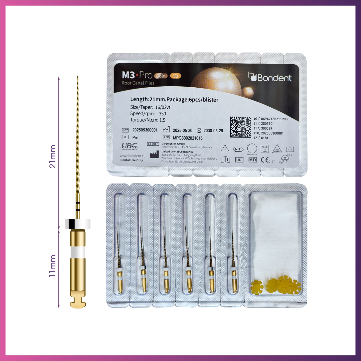 M3-Pro Gold™  - Glide Path Rotary Files
