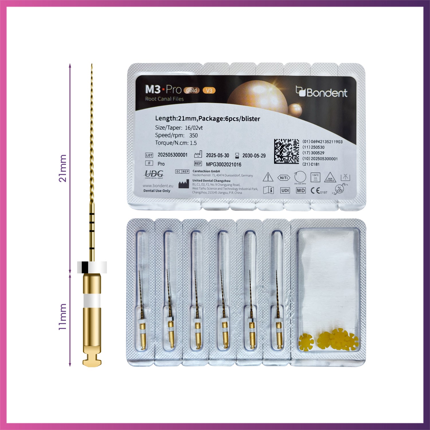 M3-Pro Gold™  - Glide Path Rotary Files