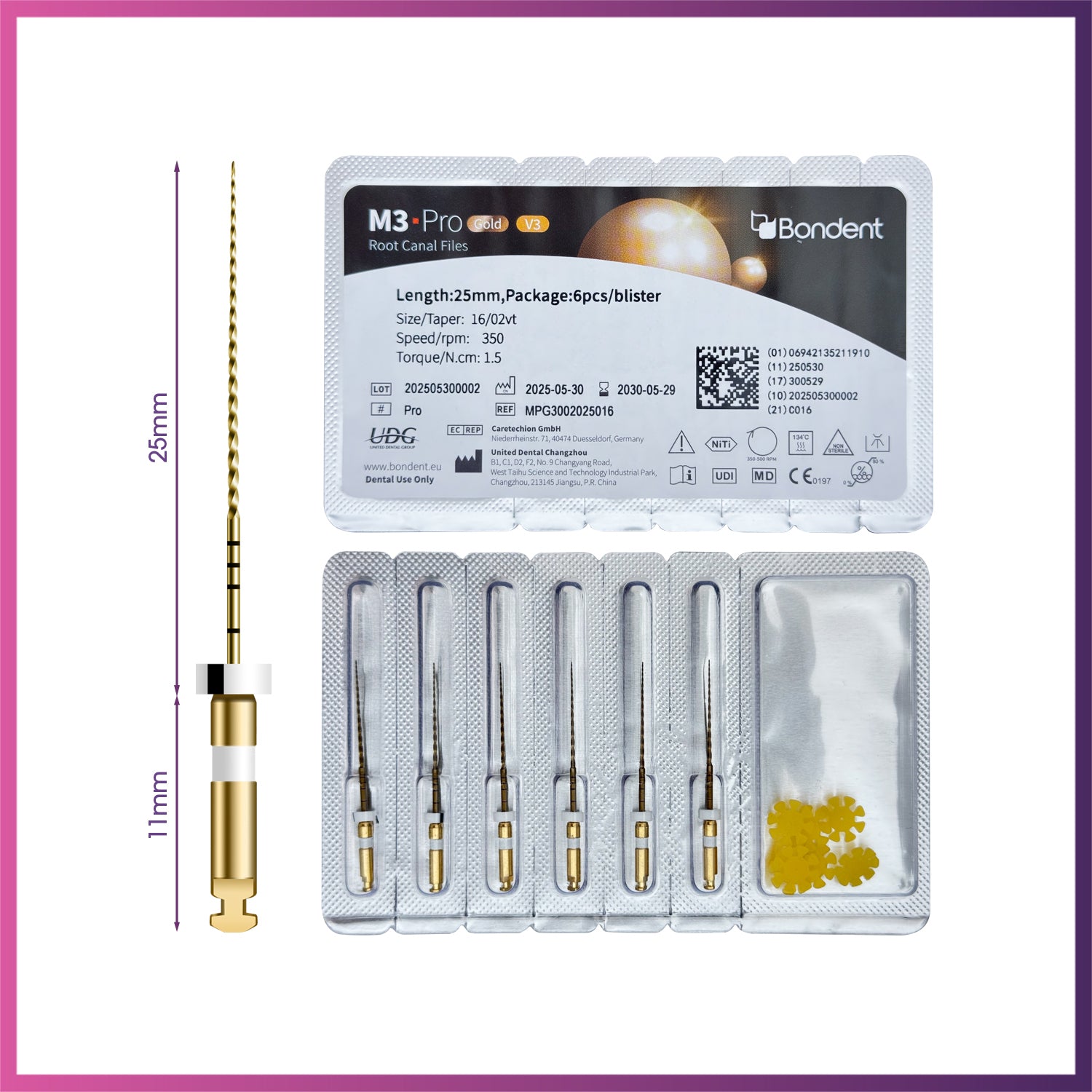 M3-Pro Gold™  - Glide Path Rotary Files