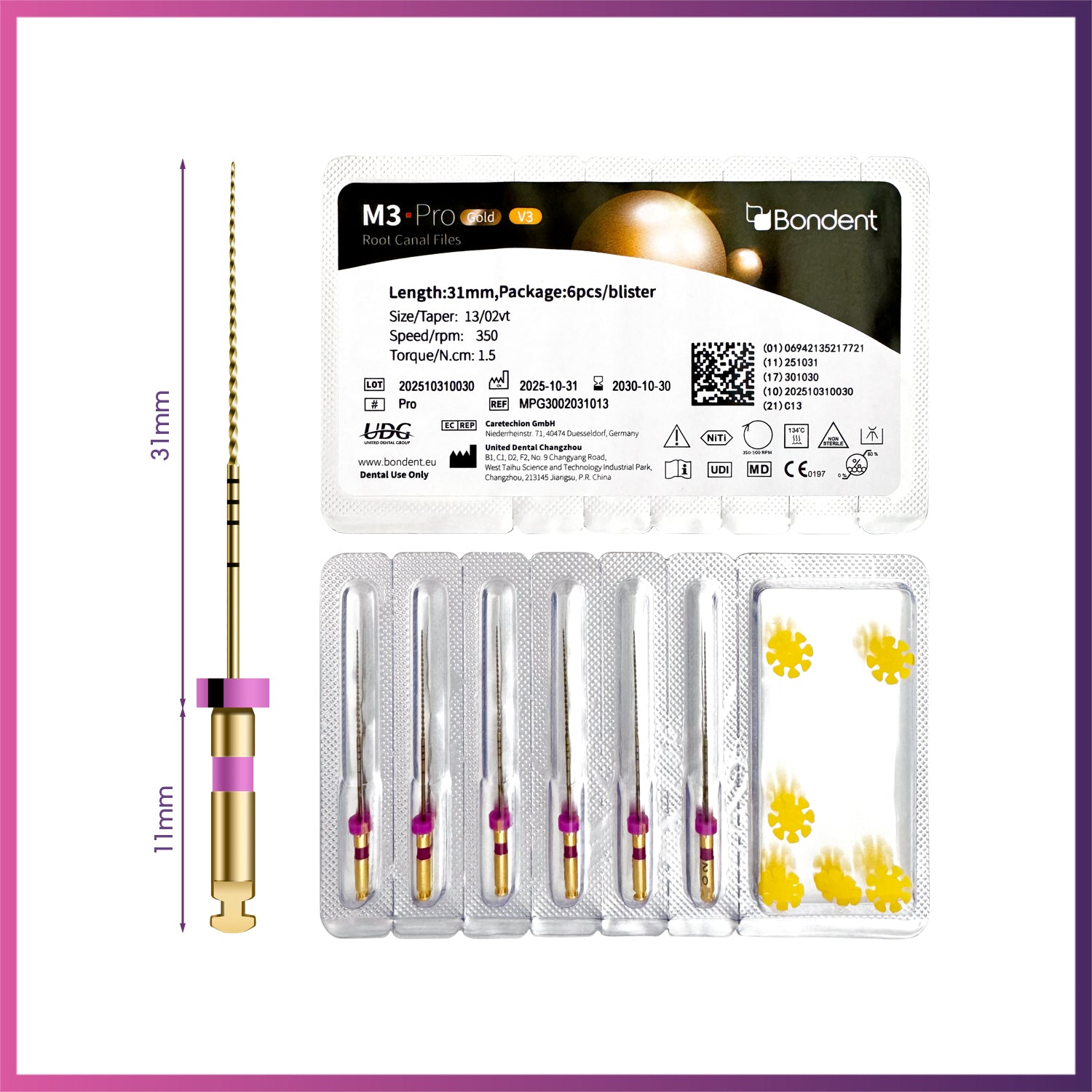 M3-Pro Gold™  - Glide Path Rotary Files