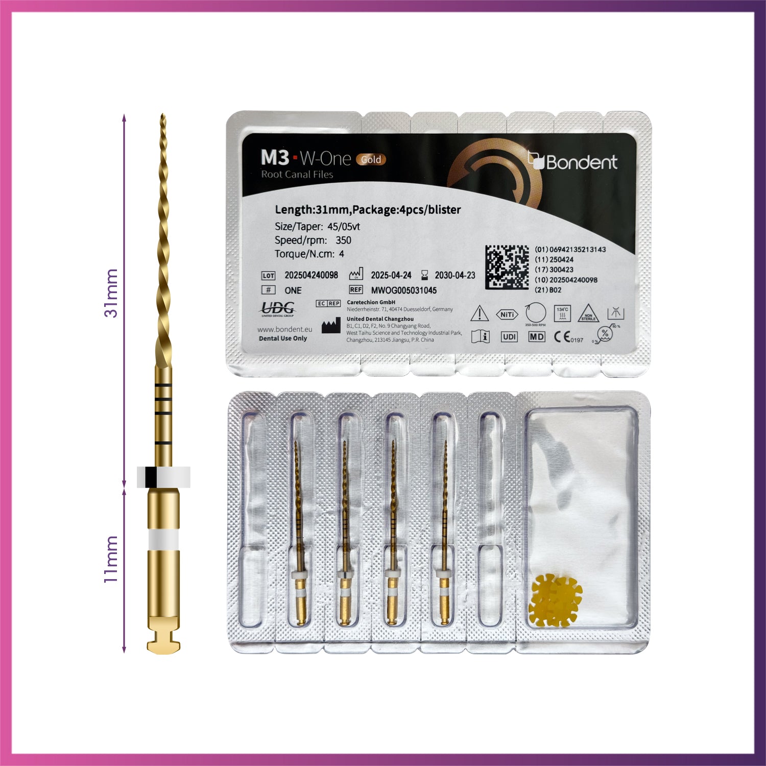 M3-W-One Gold™ Reciprocating Files