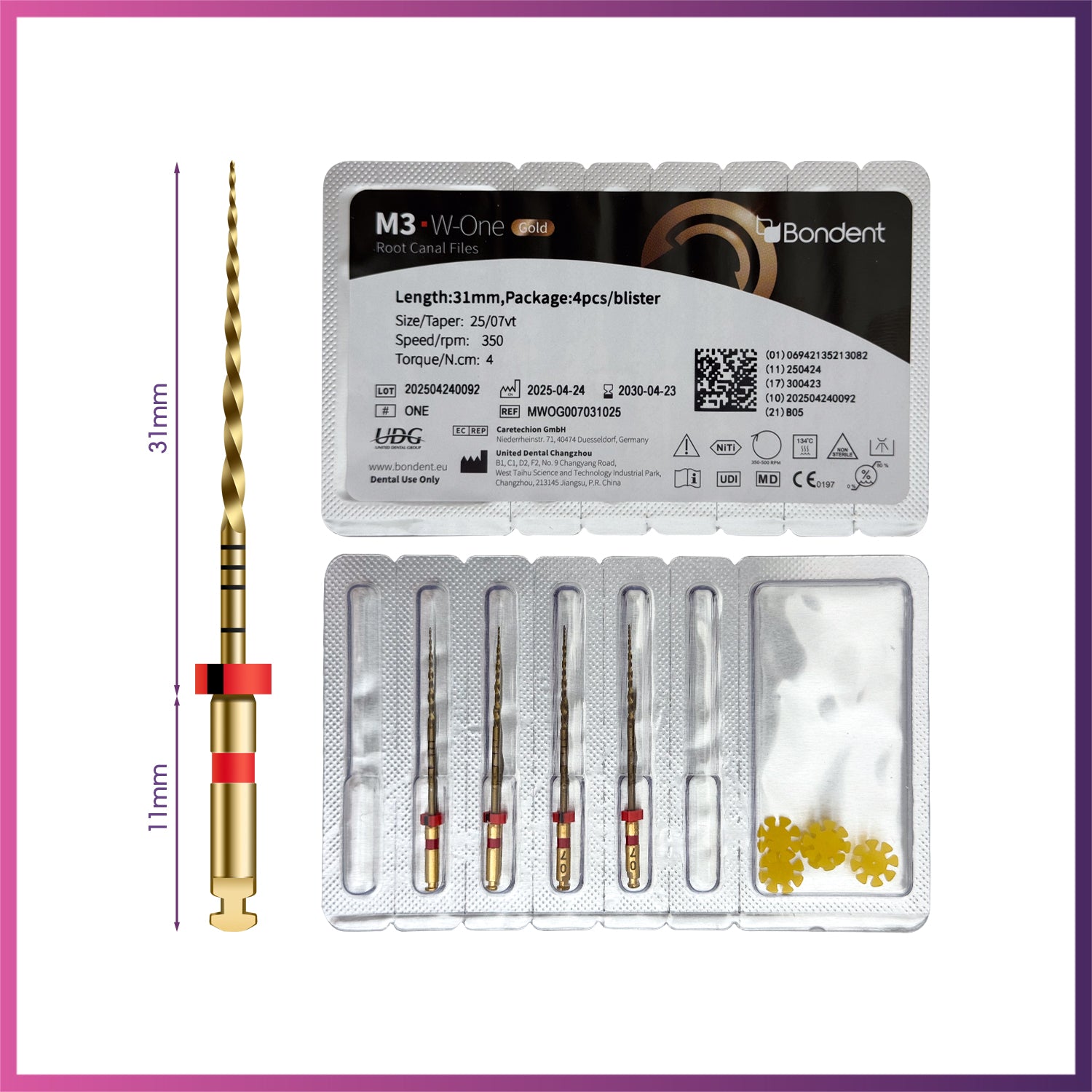 M3-W-One Gold™ Reciprocating Files