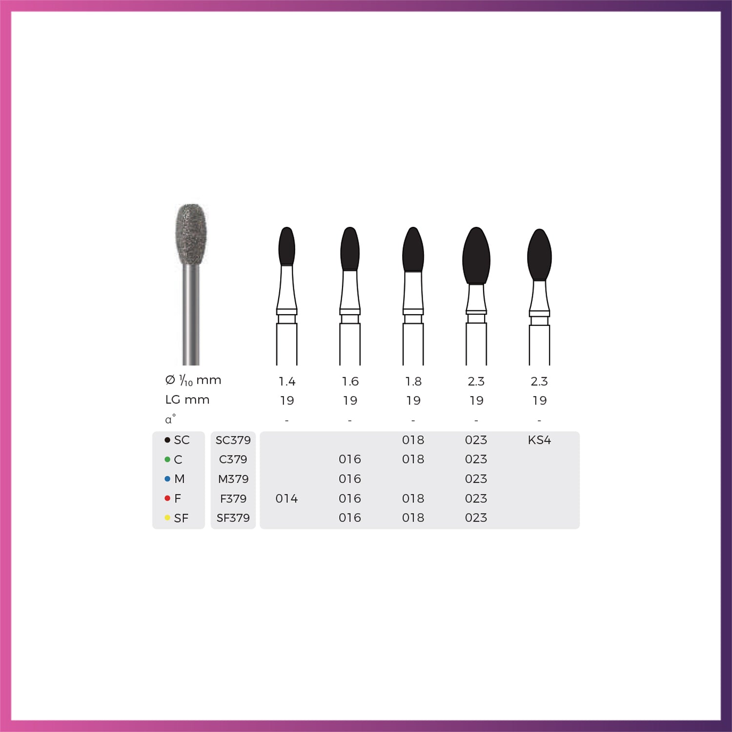 Nic® Football Diamond Bur #379 FG