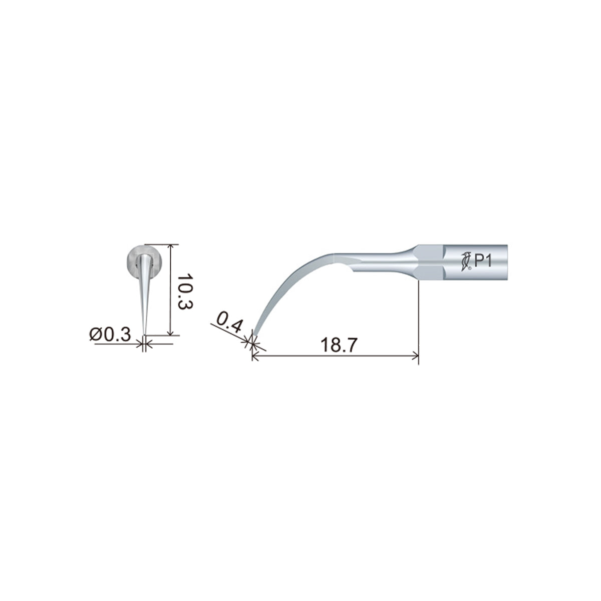 Punta periodontal Woodpecker/DTE - PD1 (paquete de 5)