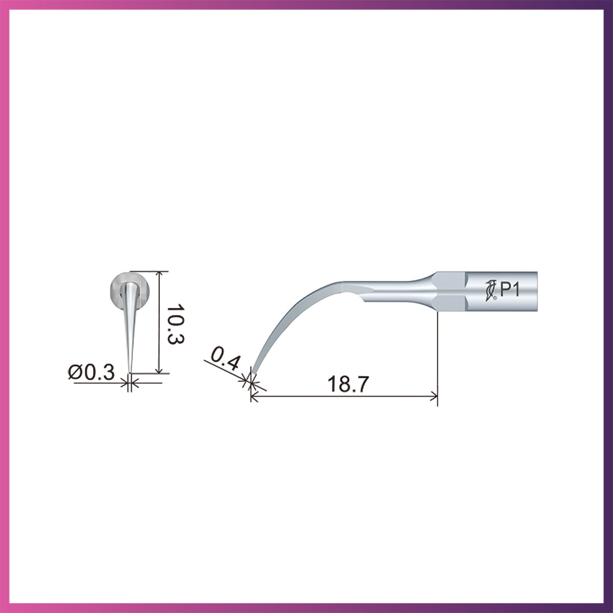 Embout de parodontie Woodpecker / DTE - PD1 (paquet de 5)