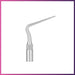 A silver ultrasonic dental tip designed for periodontal probing and tartar removal.