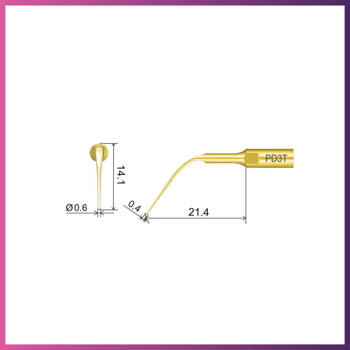 Punta periodontal Woodpecker/DTE - PD1 (paquete de 5)