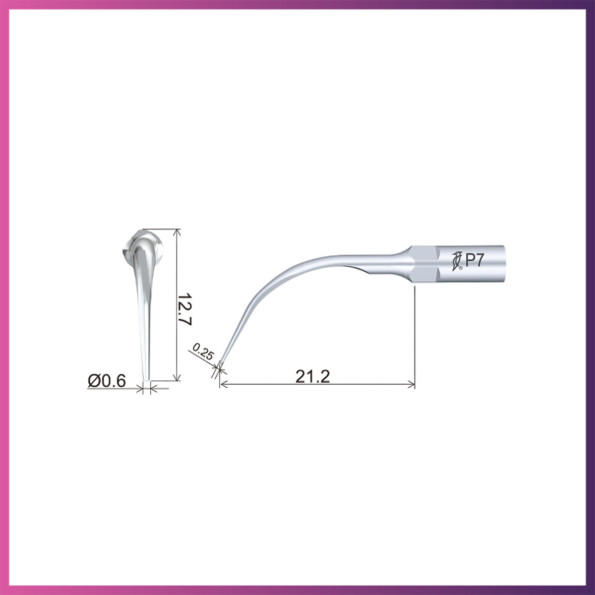 Embout de parodontie Woodpecker / DTE PD7 (paquet de 5)