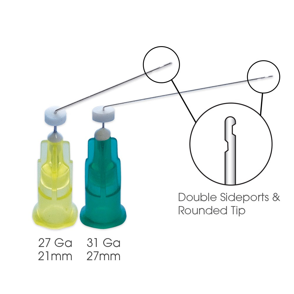 Puntas de aguja para irrigación OptiProbe con irrigador de puerto lateral doble