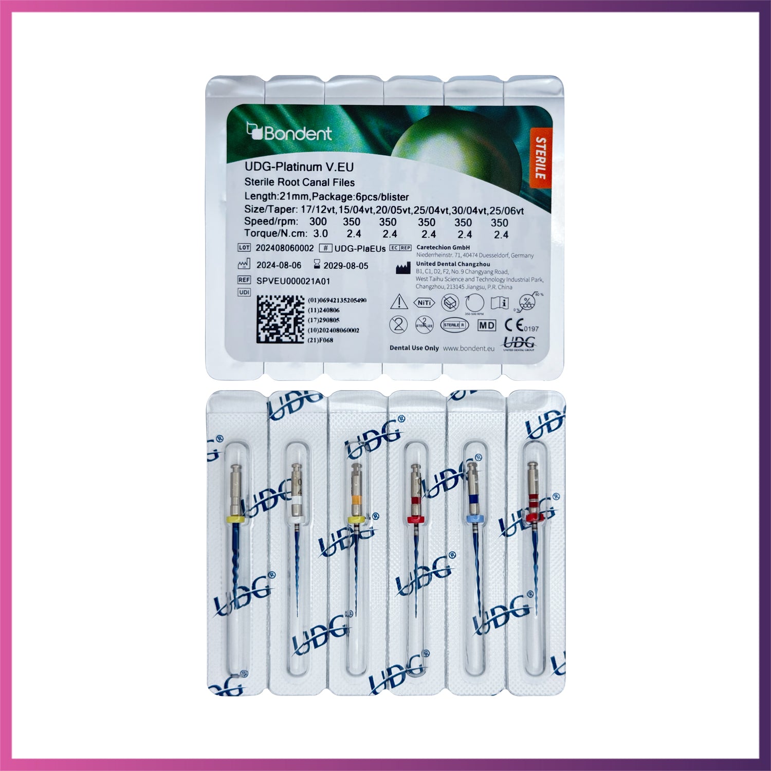 UDG-Platinium V.EU™ -  Pre-Sterilized Rotary Files