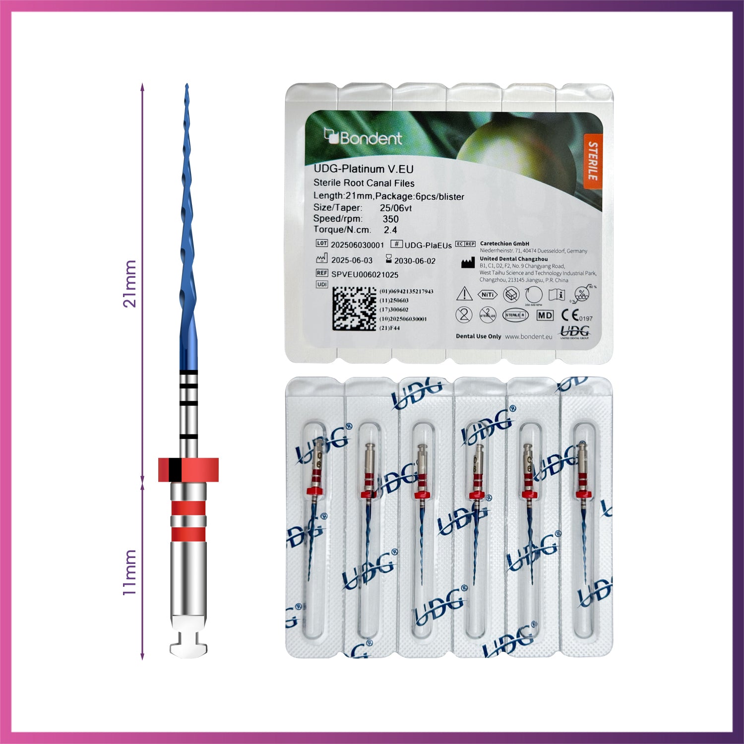 UDG-Platinium V.EU™ -  Pre-Sterilized Rotary Files