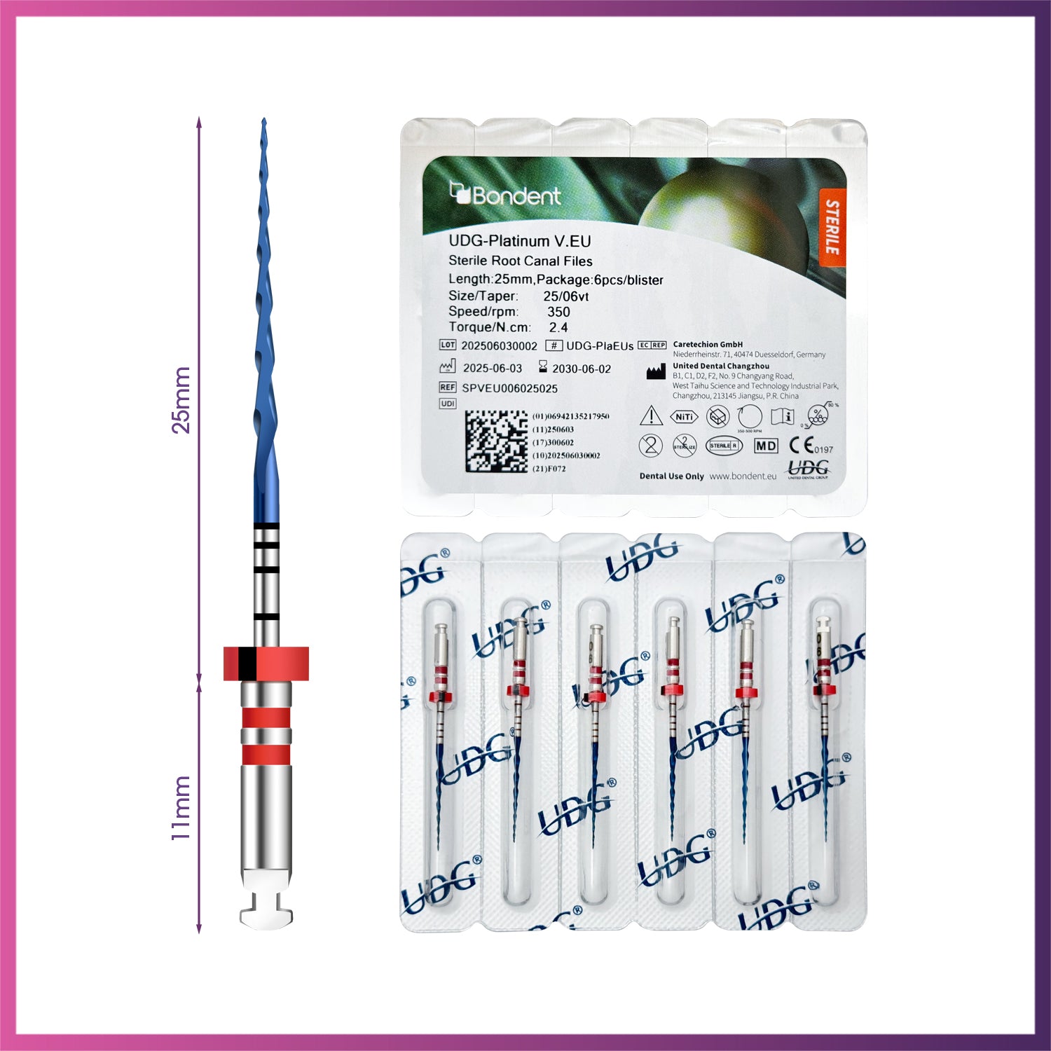 UDG-Platinium V.EU™ -  Pre-Sterilized Rotary Files