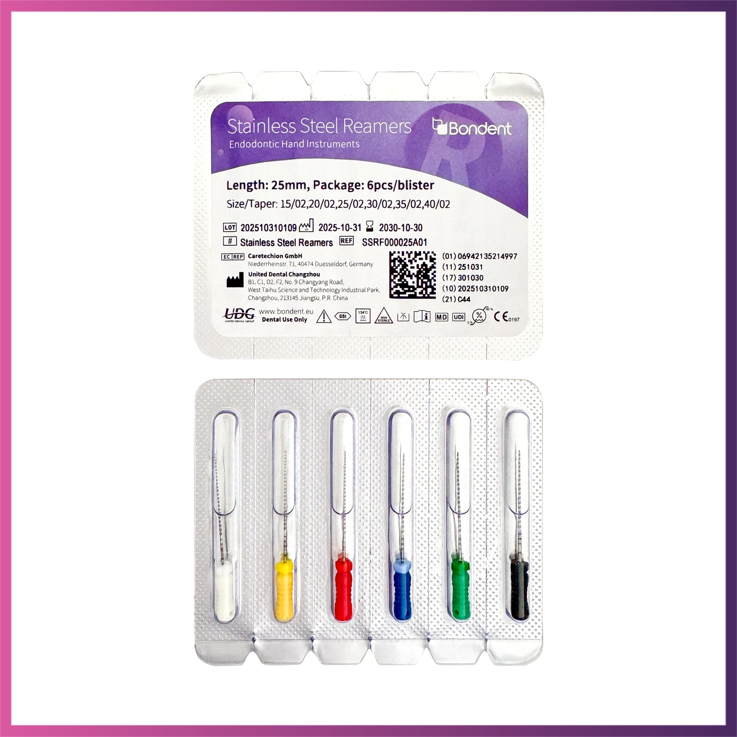 BonDent Stainless Steel Reamers 6/Pk