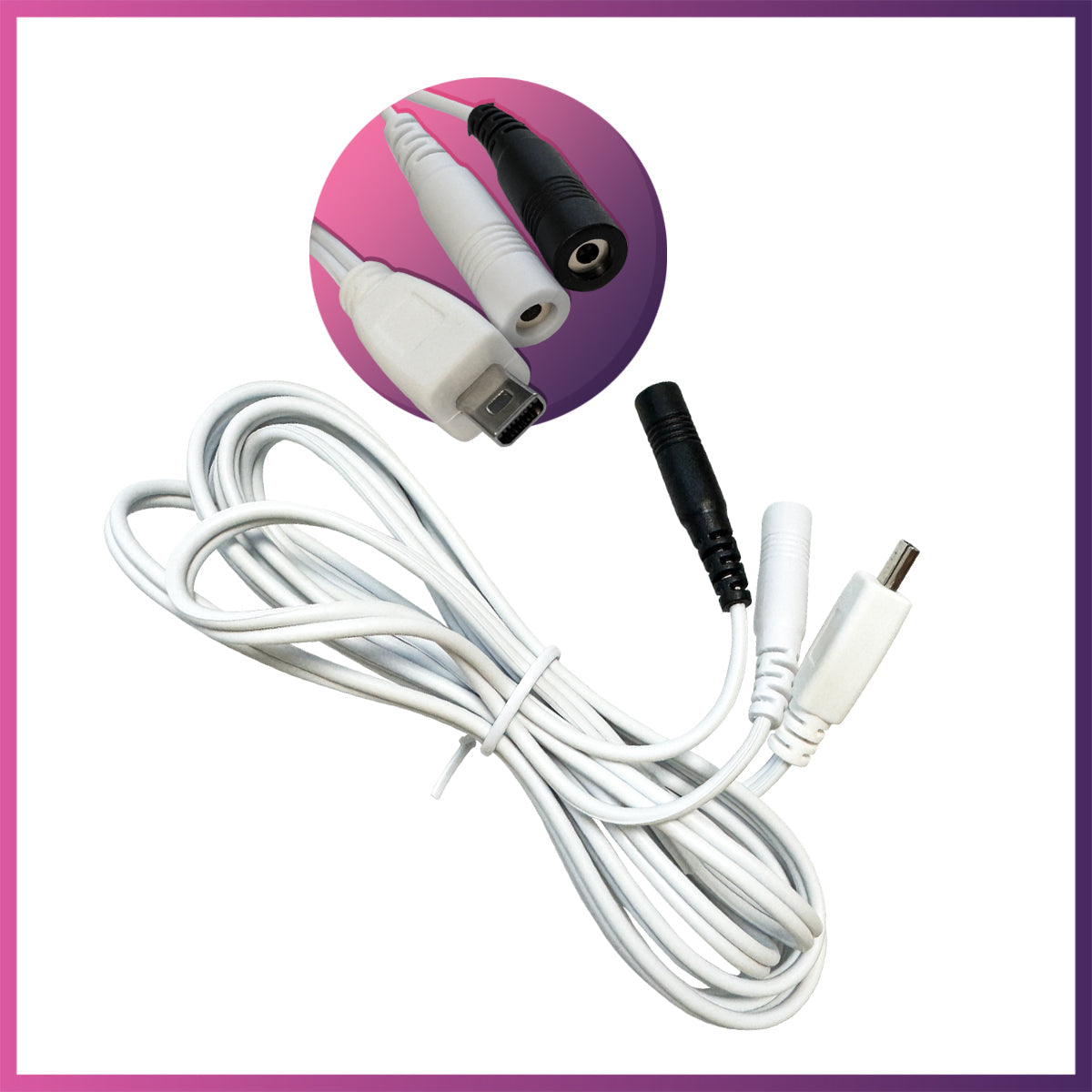 A set of white measuring wires for endodontic procedures with different connection types, displayed alongside their corresponding connectors.