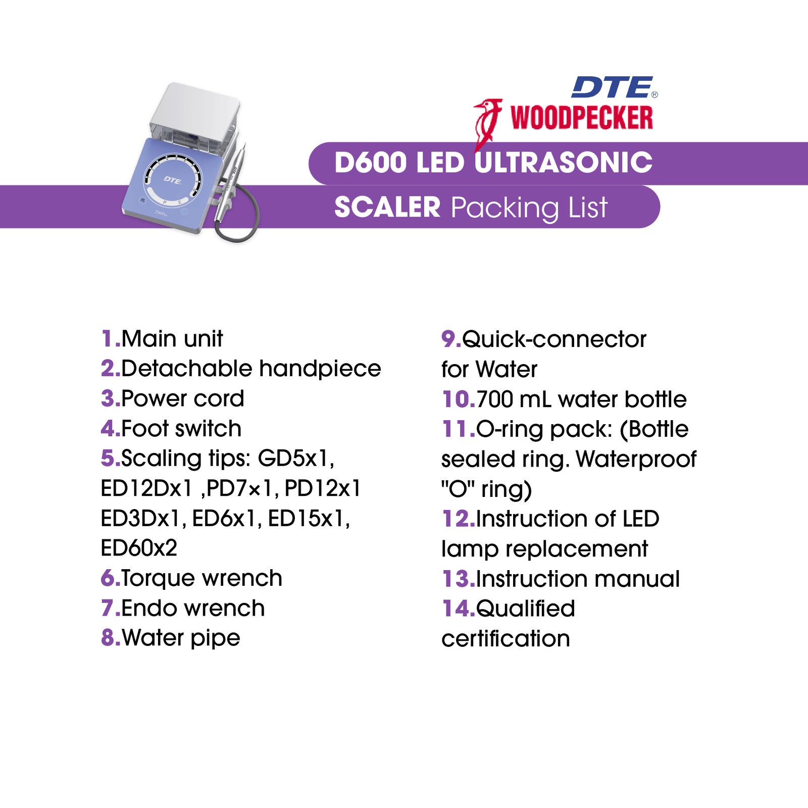 Woodpecker /  DTE Ultrasonic Scaler D600 -LED